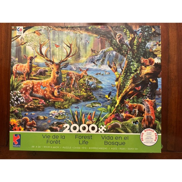 ceaco Other - NEW Ceaco 2000 Piece Puzzle Forest Life 38" x 26" 19350-21081-A Deer Wildlife